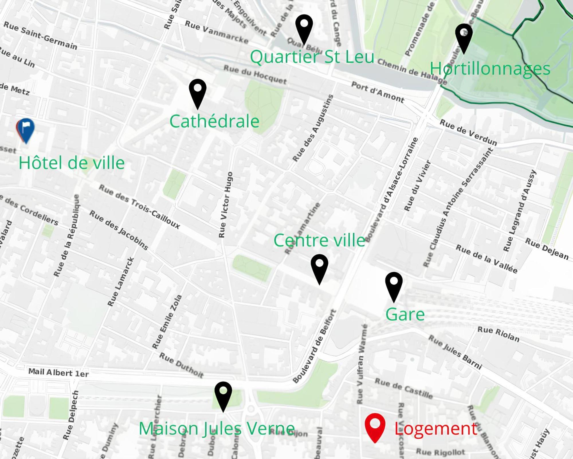 אמיינס 400M Gare&Centre Ville, Seche Linge, Local Velo מראה חיצוני תמונה